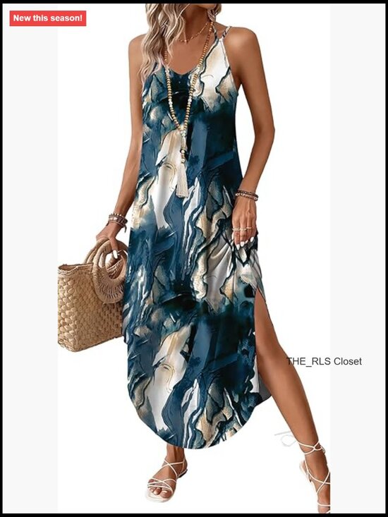 Dresses & Skirts - Halter Maxi Dress Ultra Soft Lightweight Stretch Fabric Boho Sundress